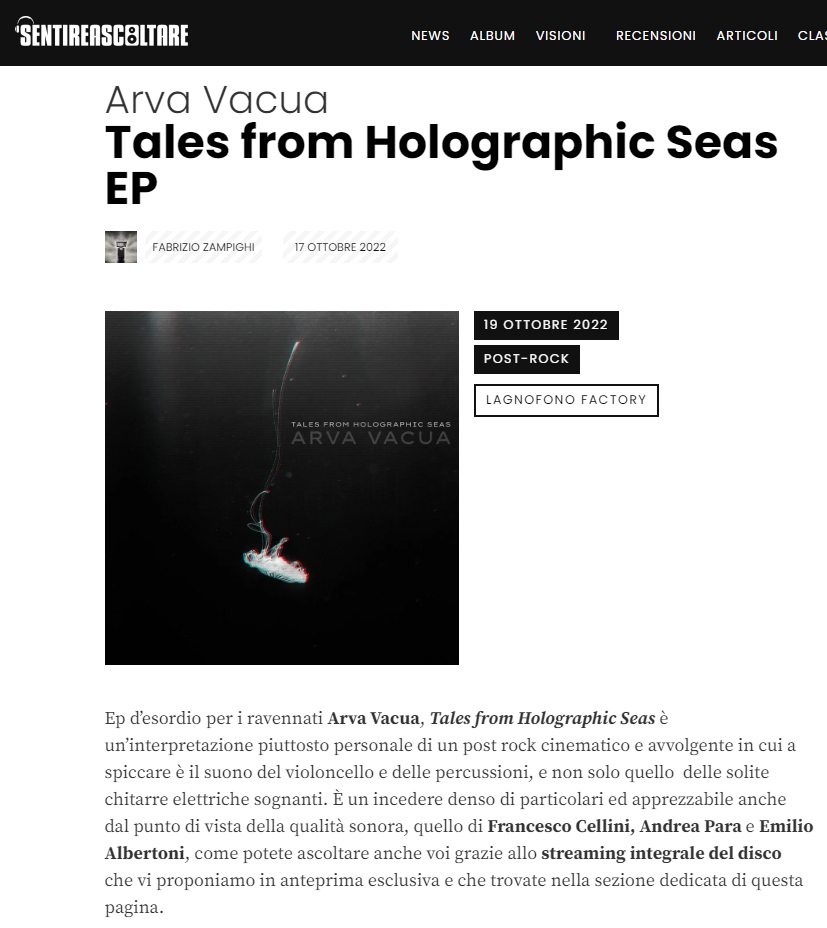 Scopri di più sull'articolo Anteprima EP Sentireascoltare